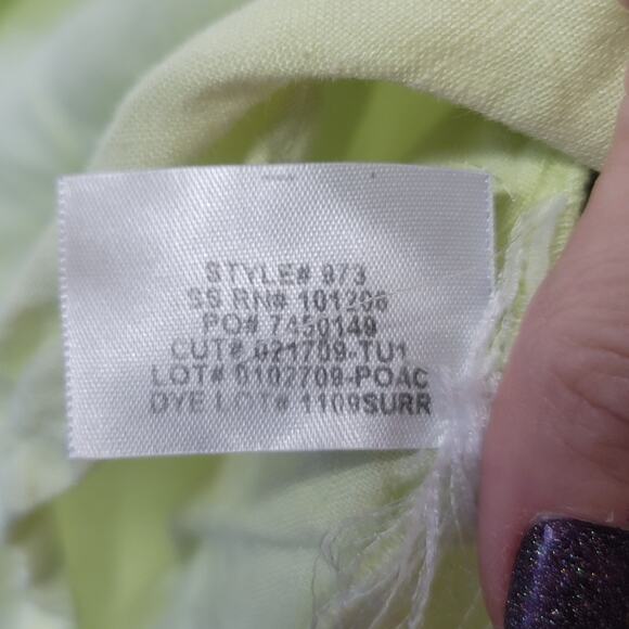 Soft Surroundings- Women's Linen Button down long sleeve top- Green- size XL - Picture 4 of 6
